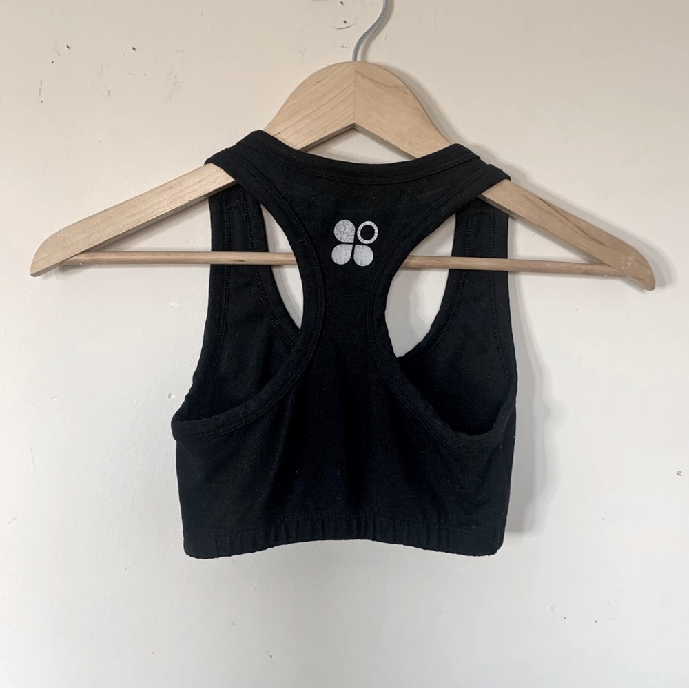 “Yes, They’re Organic” Black Graphic Sports Bra - Picture 6 of 10